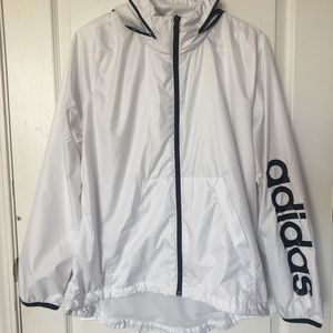 Adidas White Windbreaker